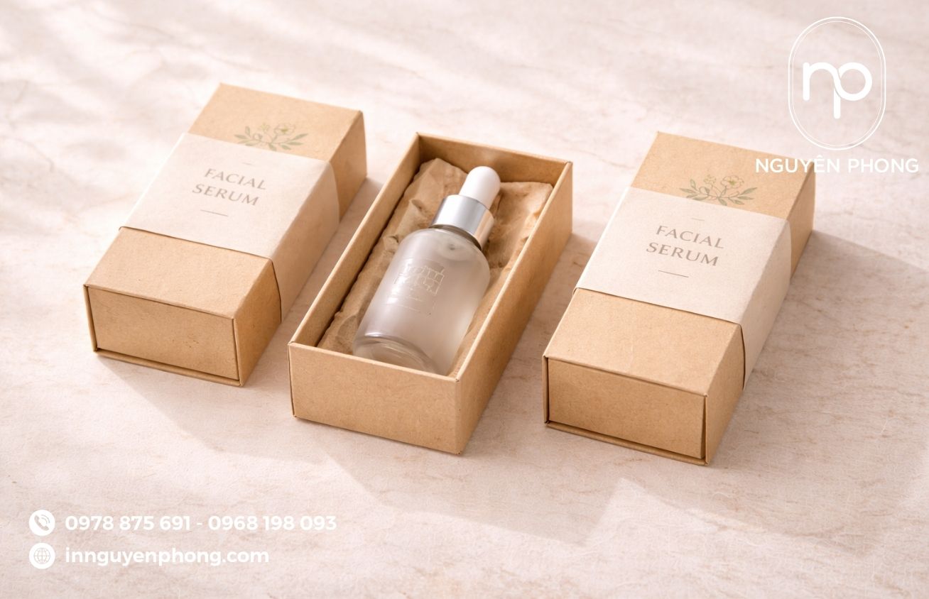 Mẫu hộp kraft đựng serum 